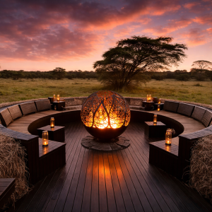 Sphere Cut-Out Steel Fire Pit