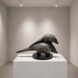 Pangolin “Mom and Baby” Sculpture